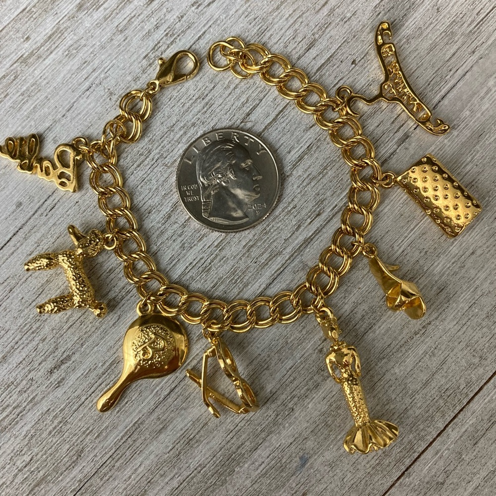 Barbie gold charm bracelet